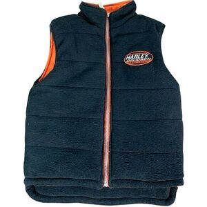 Harley-Davidson Black & Orange Reversible Fleece Vest Children’s L 14-16
